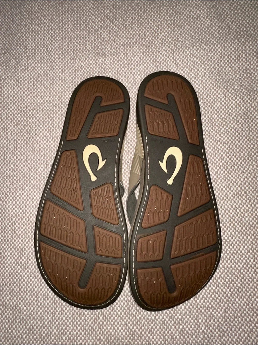 OluKai Olive Flip Flops for Men - Dark Green Thong Sandals